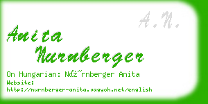 anita nurnberger business card